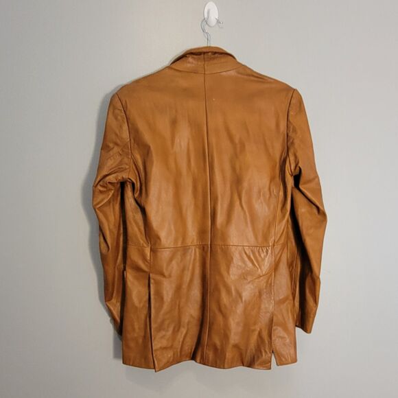 Vintage 70/80s Fantastic Intl Brown Leather Blazer Jacket Size 36 Korea RN46596 - Picture 2 of 15